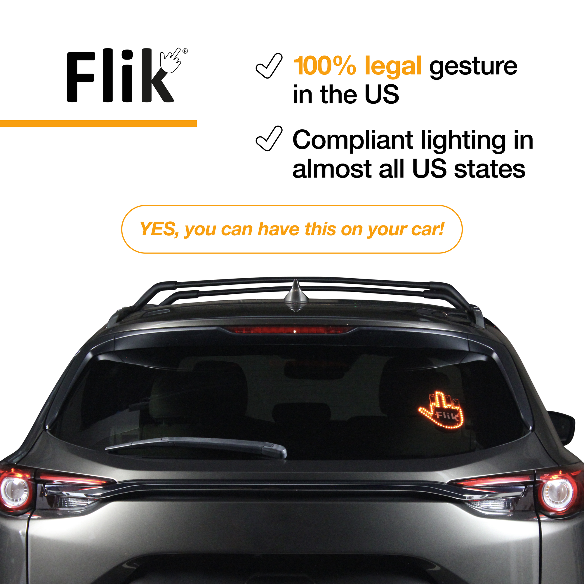 Flik Original Middle Finger Light - Give The Bird & Wave to Drivers - hottest Gifted Car Accessories Truck Accessories Car Gadgets & Road Rage
